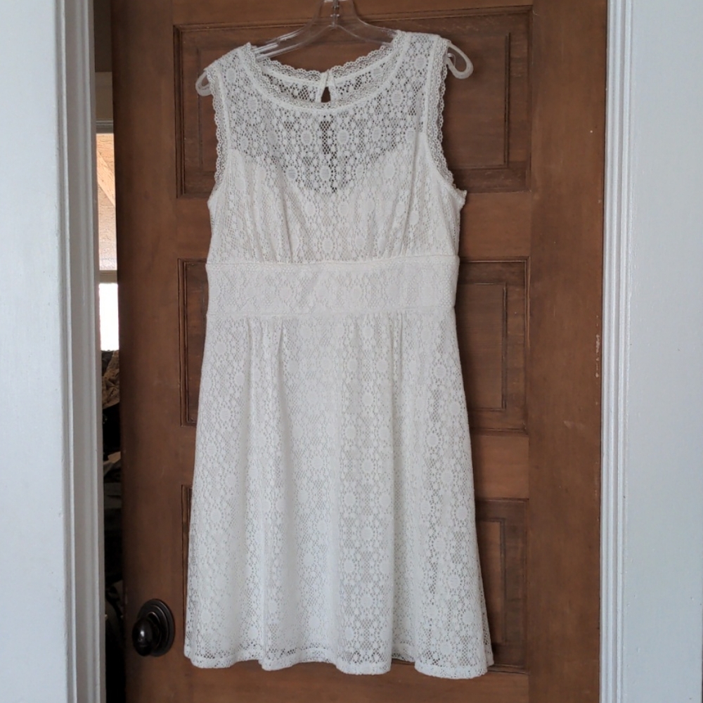 White Lacy Dress, Women's 10